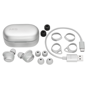 AKG N400NC TWS - Silver - True Wireless Noise Cancelling Headphones - Detailshot 1