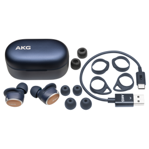 AKG N400NC TWS - Blue - True Wireless Noise Cancelling Headphones - Detailshot 1