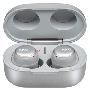 AKG N400NC TWS - Silver - True Wireless Noise Cancelling Headphones - Hero